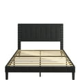 Sesslife Black Platform Bed Frame, Queen Size Upholstered Platform with