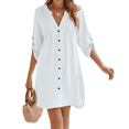 thumbnail image 3 of Traje de Baño para Mujer, Cuello en V, Abotonado, , Talla XL, 3 of 9