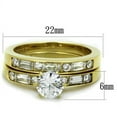 thumbnail image 2 of Women's Stainless Steel Two-Tone IP Gold 5.60(g) CZ Clear Ring Set, 2 of 4