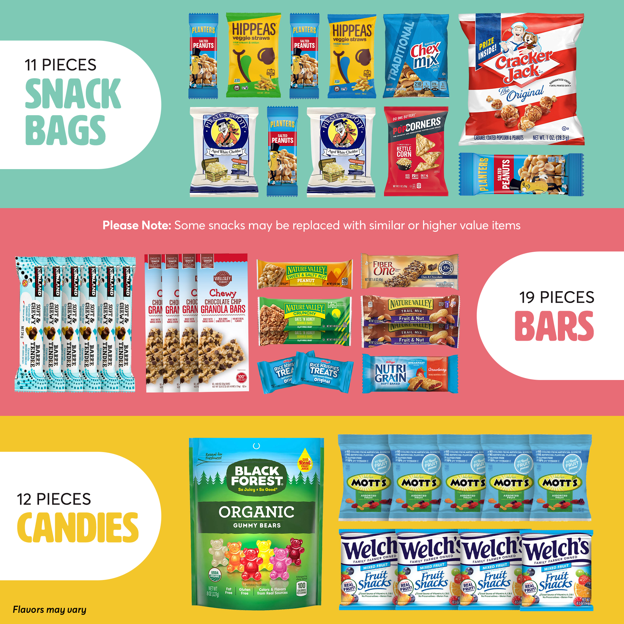Gift A Snack Healthy Snack Gift Box, 42 Count Wellness Care Package — Granola Bars, Fruit Snacks & Baked Chips, Get Well Gift Basket for Women, Men, New Moms (42 Ct)