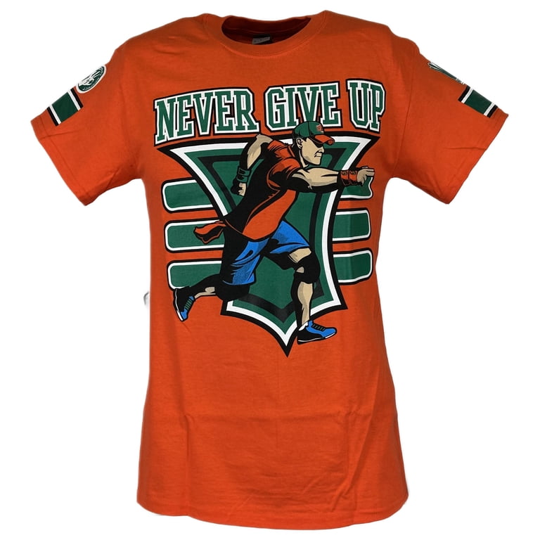 WWE John Cena Mens Orange 15x Outfit: Costume Hat, T-shirt