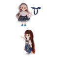 thumbnail image 1 of Nuevo 16 Cm BJD Doll Jointed Girl Eyes Peluca de maquillaje facial, 1 of 9