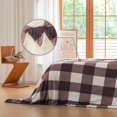 thumbnail image 3 of Sherpa Blanket Fleece Throw Blanket Twin Plaid Thick Bed Blanket Soft Warm Cozy Brown Checkered Throw Blanket * 50"x60", 3 of 7