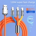 thumbnail image 1 of Three-in-one charging cable, one-to-three, 120W fast charging for Apple Huawei type-c Android phones, 1 of 4