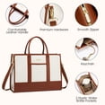 thumbnail image 4 of Bolsa para portátil LOVEVOOK para mujer, 15.6 pulgadas, trabajo y oficina, color beige, 4 of 8
