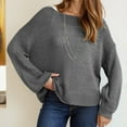 thumbnail image 2 of Wdgfv Women's Crewneck Sweater Pullover European Style Womens Solid Knit Pullover Sweater Long Sleeve Hollow Out Casual Comfortable Versatile, 2 of 5