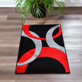 thumbnail image 4 of MDA Home Miglena Black/Red Geometric Polypropylene Area Rug - 5'2" x 7'5", 4 of 4