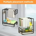 thumbnail image 5 of Ongmies Kitchen Rag Organizer & Drying Rack – 2025 New Sponge Holder and Dishcloth Hanger, Black Cloth Rack for Scrubber, Rag, and Brush Storage, 5 of 8