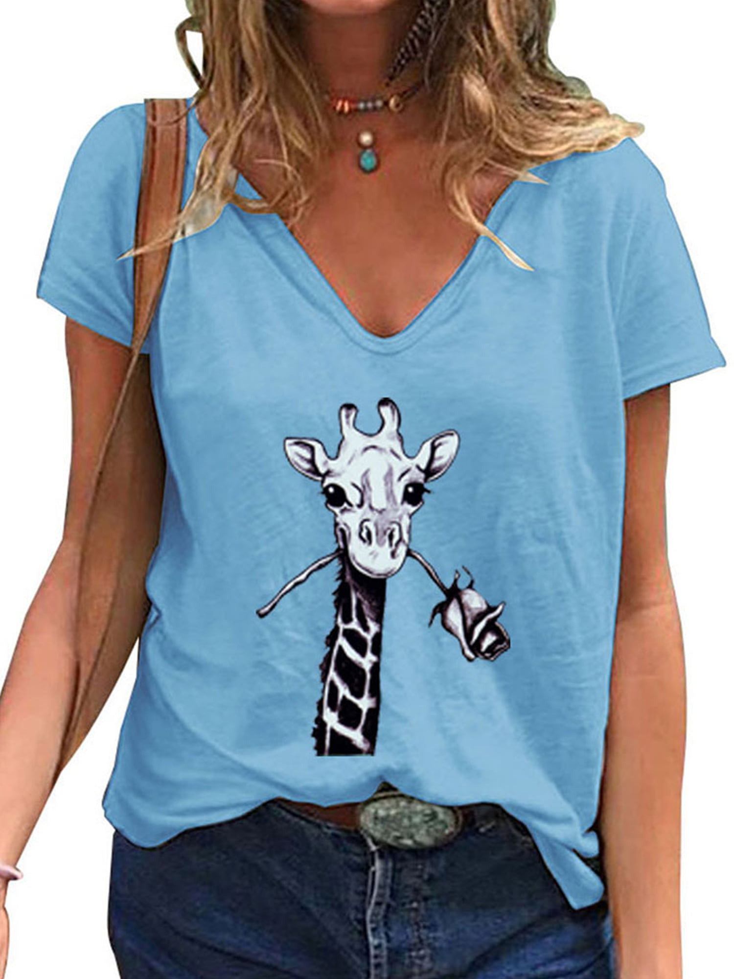 I Heart Love Giraffes Womens Tee Shirt Pick Size Color Petite Regular