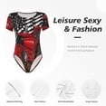 thumbnail image 4 of Balery tractor Body de cuello redondo de manga corta para mujer Tops de manga corta Tops básicos-Large, 4 of 7