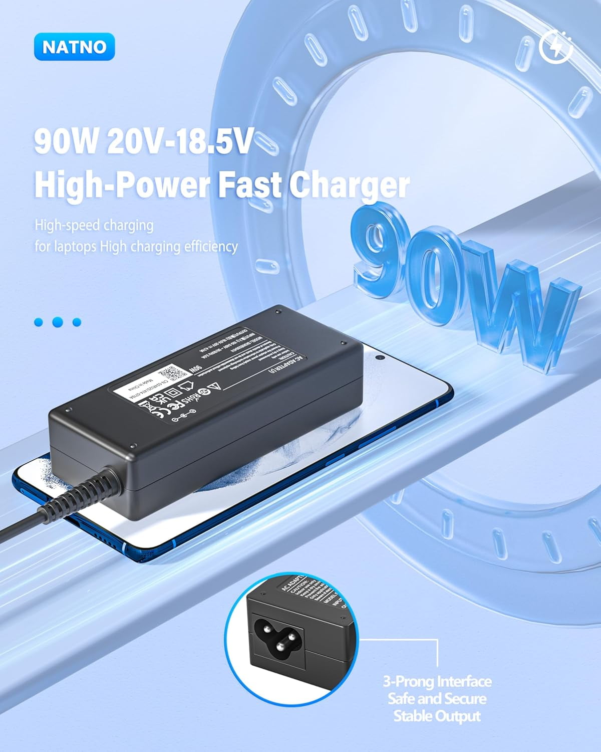 90W Universal Laptop Charger for HP Lenovo ASUS Toshiba Acer Dell Samsung Fujitsu Gateway MSI IBM Chromebook Notebook Ultrabook Adapters Power Supply Cord with 15 Connectors