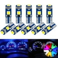 thumbnail image 1 of 10PCS T5 LED High Bright Bulbs with Twist Lock Socket Dashboard Instrument Panel Car Gauge Cluster Speedo 3030-3SMD 12V Side Lights and Map Vanity Mirror, 1 of 9