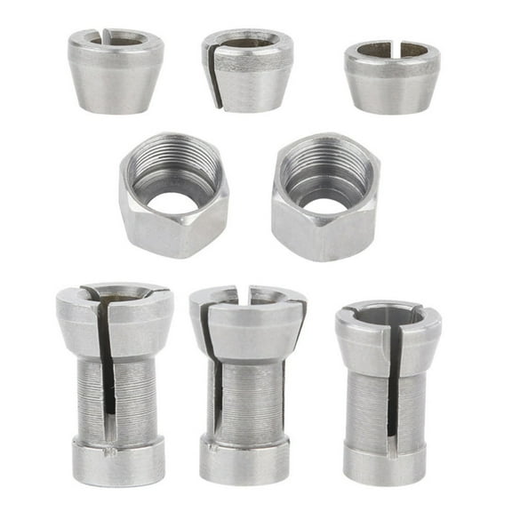 8pcs Router Collet Adapter Multi Size 6mm 6.35mm 8mm Chuck Converter for Woodworking Tool