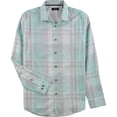 thumbnail image 1 of Alfani Mens Derby Plaid LS Button Up Shirt, Green, Large, 1 of 1