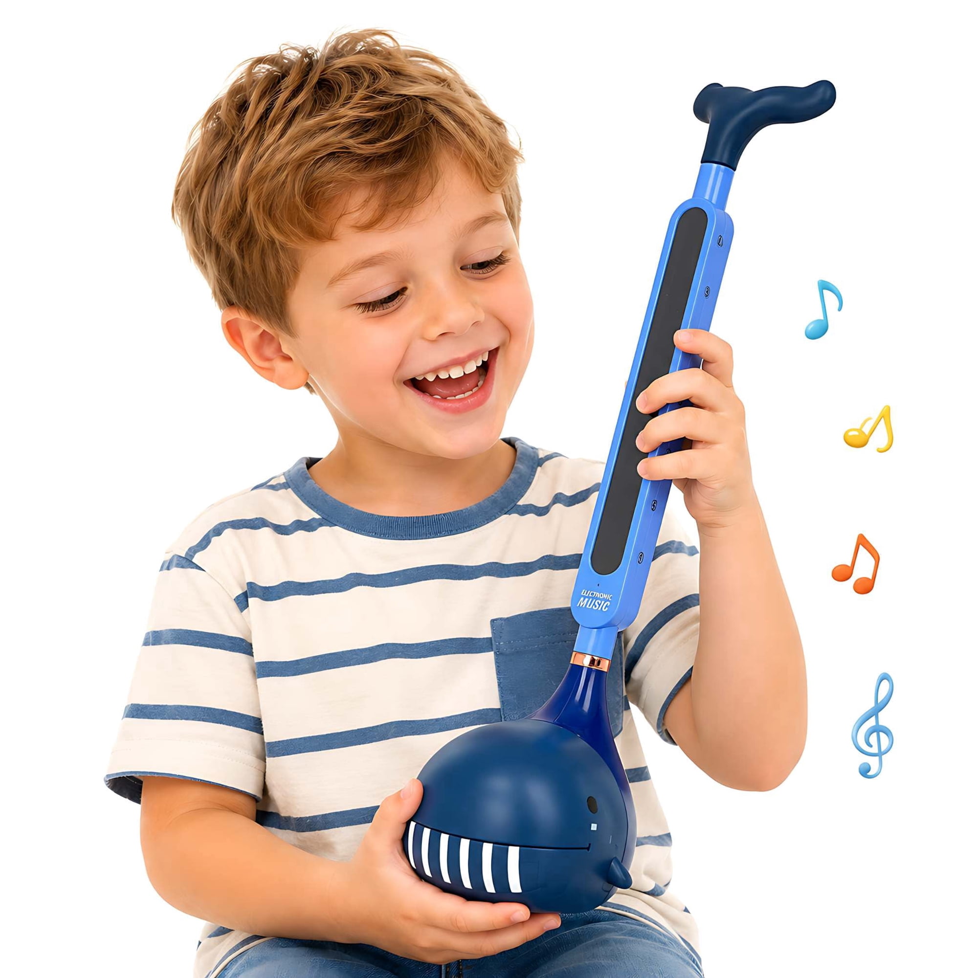 Otamatone Electronic Musical Instrument, Touch-Sensitive Tadpole Piano Toy with 3 Pitch Levels, Volume Control, 4 Animal Styles for Kids
