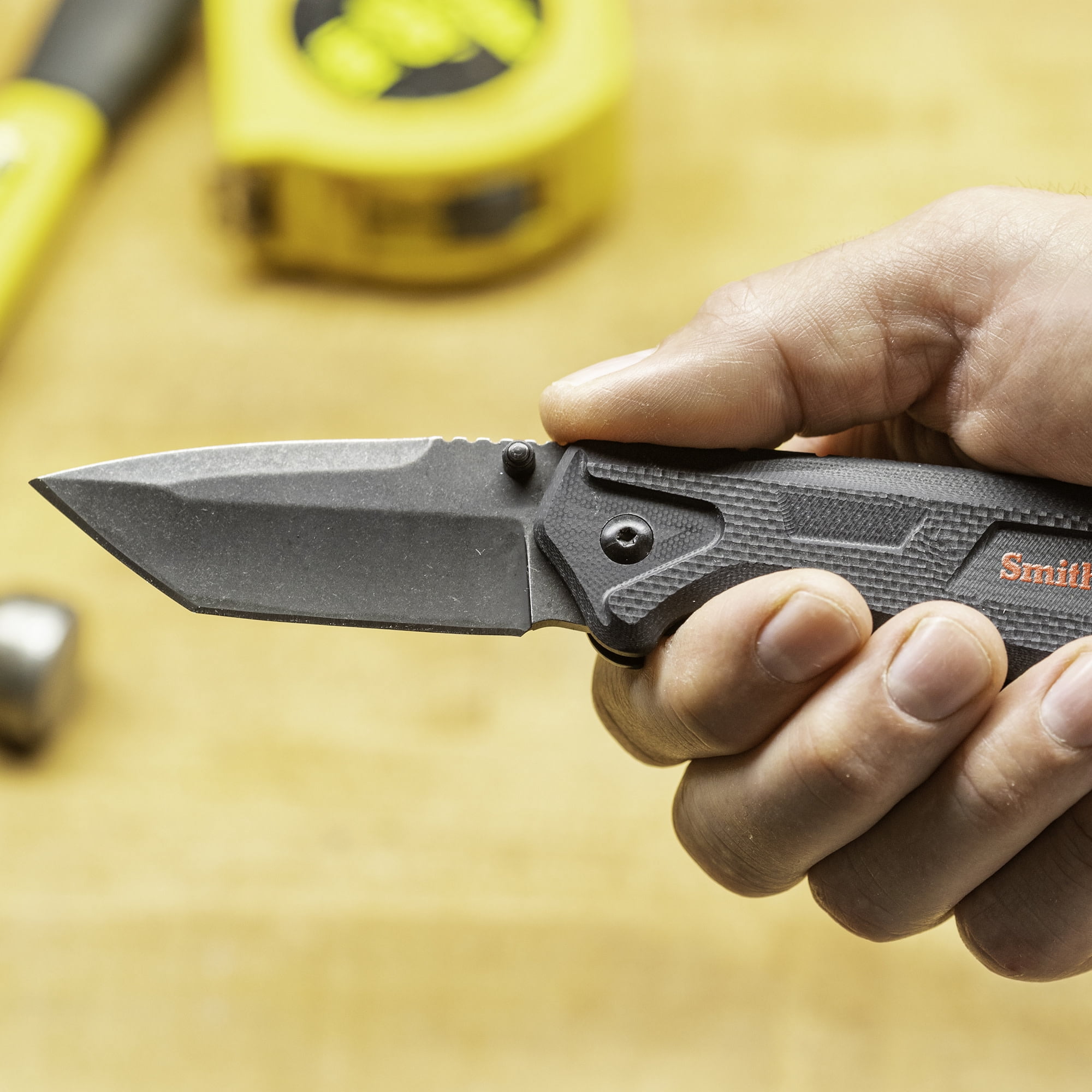 SMITH'S EDGEWORK-SITE 51242 AMERICAN TANTO FOLDING KNIFE BLACK