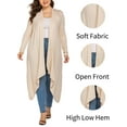 thumbnail image 4 of Weardear Women's Plus Size Long Cardigans Long Sleeve Duster Cardigan Lightweight Sweater, 4 of 5