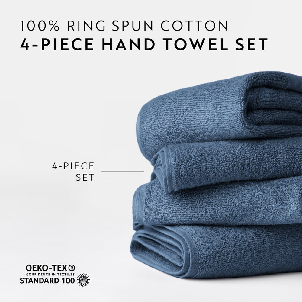 Noble Linens 4 pack Cotton Hand Towels