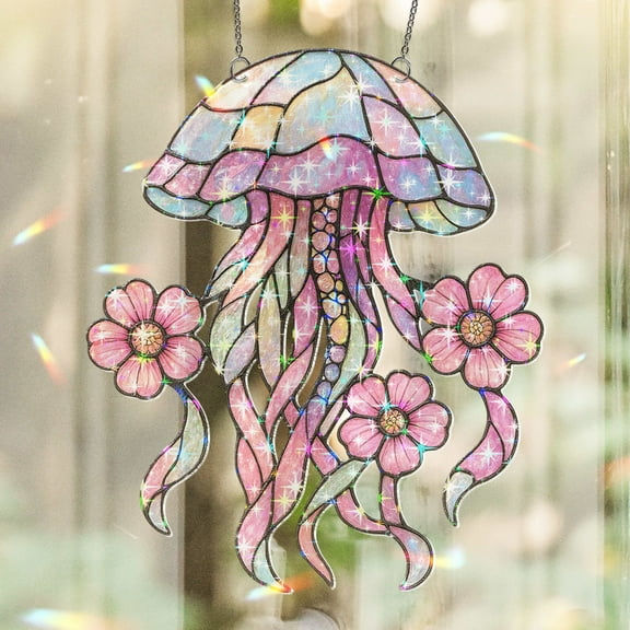 Lotusprinthandmade Jellyfish Custom Shape Star Hologram Ornament 3.5in, jellyfish 3d ornament, 3d jellyfishhologram piece