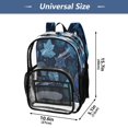 thumbnail image 4 of PVC Transparent Backpacks Clear Backpack for Travel and Outings Blue Leaves and Snowflakes, 4 of 7
