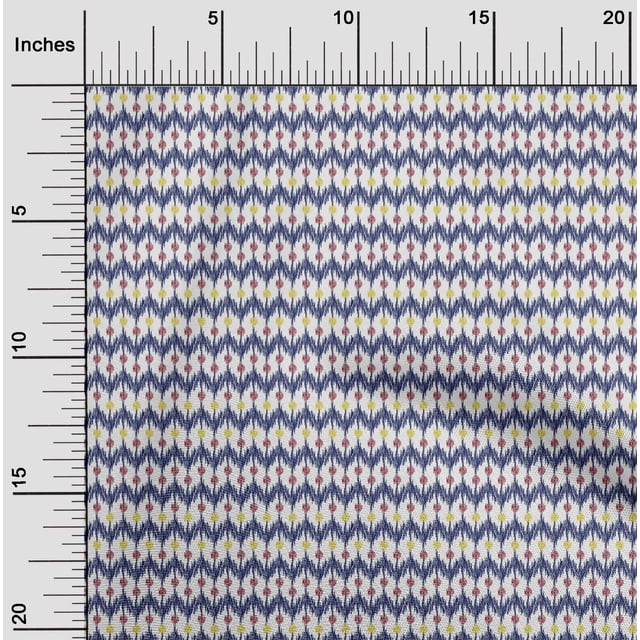 oneOone Cotton Cambric Fabric Chevron Ikat Printed Craft Fabric BTY 56 Inch Wide
