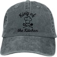thumbnail image 1 of King of The Kitchen Skull Chef Baseball Cap Men Women Adjustable Trucker Hat Fitted Hat Snapback Hat, 1 of 6