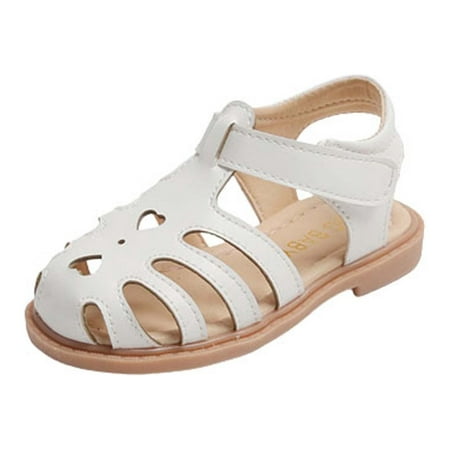 

Oalirro - Selected Toddler Girl Sandals Faux Leather Fabric Closed Toe Beach Shoes Size 3.5M-10M Recommended Age: 2 Years