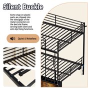 Black Twin Over Twin Metal Bunk Bed with Ladder,High Guardrails Storage Space,Split-Friendly Design,Noise-Free Sturdy Frame,Space-Saving Bed Frames for Twin Size Bed