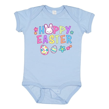 

Inktastic Happy Easter with Bunny Face and Easter Eggs Gift Baby Girl Bodysuit
