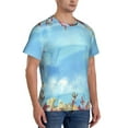 thumbnail image 4 of Yiaed Sea and Fish Print Mens Short Sleeve Tight Fit T-Shirt, Crewneck Casual Tee-X-Large, 4 of 5