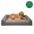 thumbnail image 2 of FurHaven Pet Products Luxe Fur & Performance Linen Cooling Gel Top Sofa Pet Bed for Dogs & Cats - Charcoal, Jumbo, 2 of 13