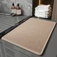 thumbnail image 6 of Taotanxi Non-Slip Bath Mat With Rubber-Backing, Braided Absorbent Machine Washable Thin Rug for Bathroom Floor, Quick Dry, Fits Under Door, 17''x24'' Brown, 6 of 6