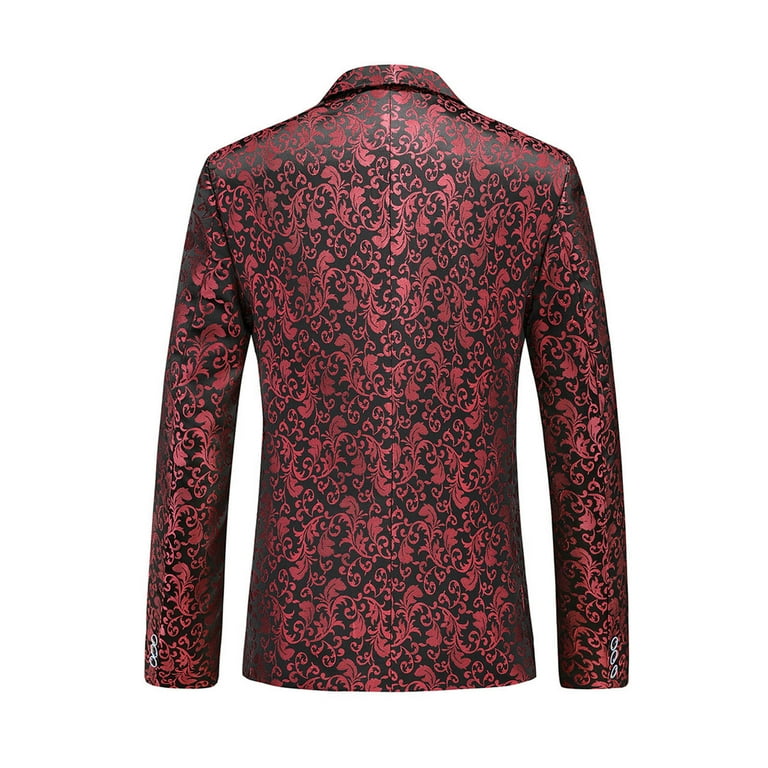 Red floral suit jacket new arrivals