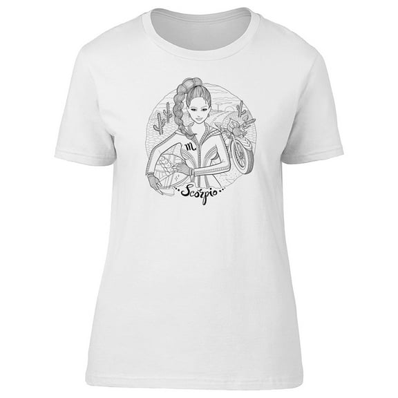 B&W Motorcycle Scorpio T-Shirt Women -Image by Shutterstock, Female x-Large