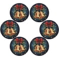 thumbnail image 3 of GZHJMY Christmas Bell Round Placemats 15.4in, Washable Heat Resistant Table Mats for Dining Tables Kitchen Wedding Party Decoration Plate Mats Set of 1 Table Mat, 3 of 7