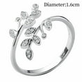 thumbnail image 7 of Guodhu Silver Plated Adjustable Ring for Women,Branch Leaves Band Thumb Finger Ring Promise Ring,Cubic Zirconia Stackable Open Ring for Women, 7 of 7