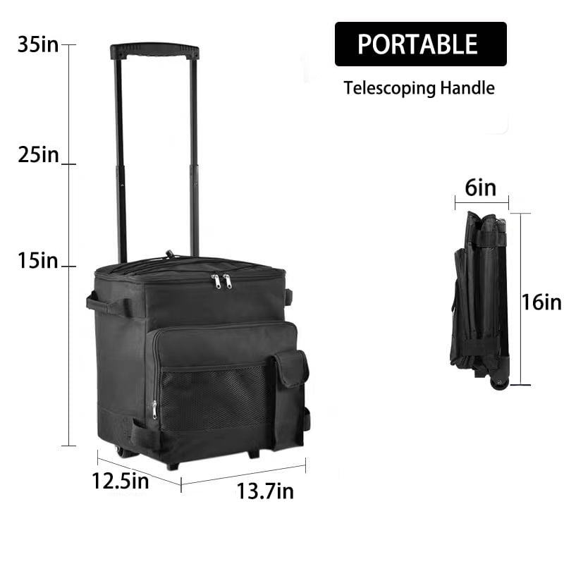 Portable Cooler with Wheels and Handle Collapsible Rolling Cooler Leakproof Insulated Soft Cooler Bag for Beach Camping Patio Travel Outdoor Ball Fields