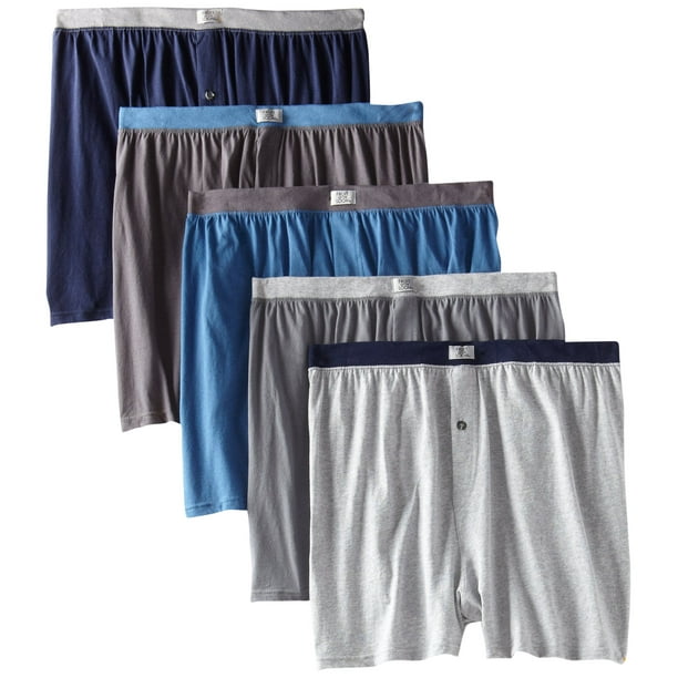 Fruit of the Loom Men's Exposed Waistband Knit Boxer (5 Pack) - Walmart.com