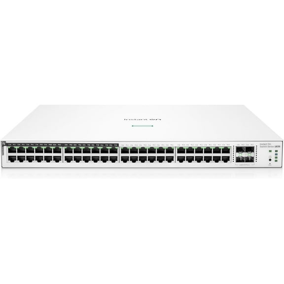 HPE Networking Instant On 1830 48-Port Gb | 24-Port Class 4 PoE Smart Switch (370W) - 48x 1G | 4X SFP | US Cord | JL815A#ABA