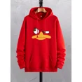thumbnail image 3 of Sudaderas con capucha de interés con estampado de pato de dibujos animados para hombres con bolsillo de canguro, jersey con capucha con cordón de moda y ventilación holgada y cómoda, 3 of 5