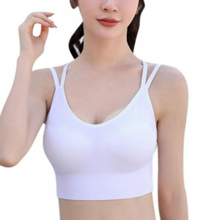 

Xmarks Women s Casual Workout Bralette Solid Yoga Fitness Comfortable Beauty Big U-back Double Cross Straps Shockproof Underwear S-XL