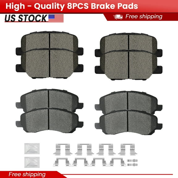 ACB ZONE Front and Rear Ceramic Brake Pads with Hardware for Mitsubishi Outlander Sport RVR (P-866, P-1679)