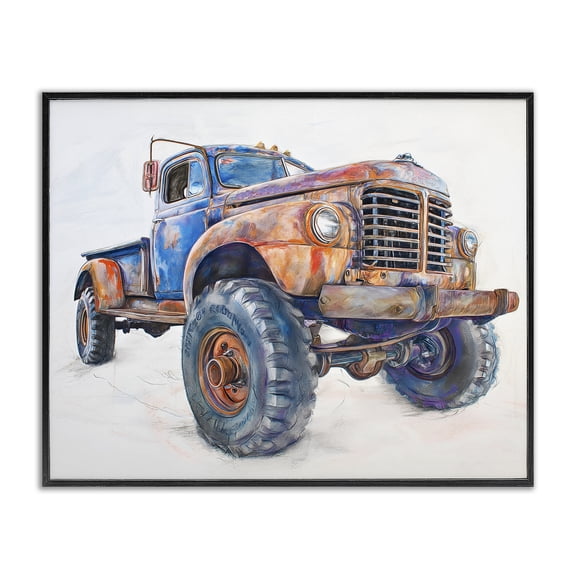 Stupell Industries Old Rustic Truck Illustration Black Framed Giclee Art, design by Steve Hunziker