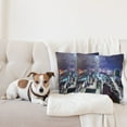 thumbnail image 4 of Ambesonne City Throw Pillow Cover 2 Pack, Downtown Hong Kong Night, 20", Multicolor, 4 of 5