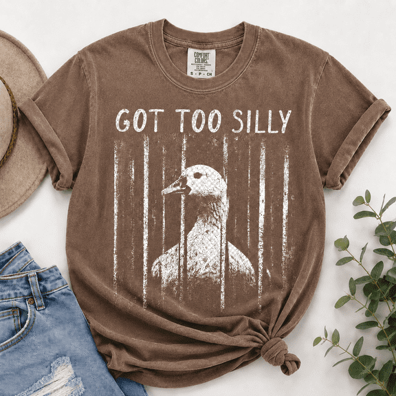 Silly Goose Comfort Colors Shirt, Got Too Silly Vintage Tee, Funny Ironic Grunge Meme Gen Z Bestie Gift, Unisex Oversized