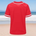 thumbnail image 6 of Hurxie Plain Blank Baseball Jerseys for Men Women Adult Hip Hop Hipster Button Down Shirts Sports Uniforms Outfits Red,M, 6 of 7