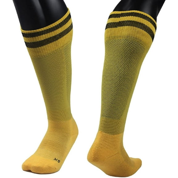 Lian LifeStyle Exceptional Girl's 1 Pair Knee High Sports Socks for Soccer, Softball, Baseball, and Many Other Sports XL003 Size XS(Yellow)