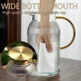 thumbnail image 5 of Ribbed Glass Pitchers, Glass Ribbed Pitcher with Lid, Liter Classic Vertical Stripes Heat Glass Jug with Handle, Glass Water Carafe with Spout, Beverage Container(1pc,1.2L), 5 of 8