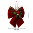 thumbnail image 3 of Christmas Decorations - Christmas Bows - Large Red Velvet Christmas Tree Topper - Burgundy Ribbon Gift Bows - Xmas Decor for Indoor Outdoor Home Wreaths Mantle Front Door Wedding, 3 of 7