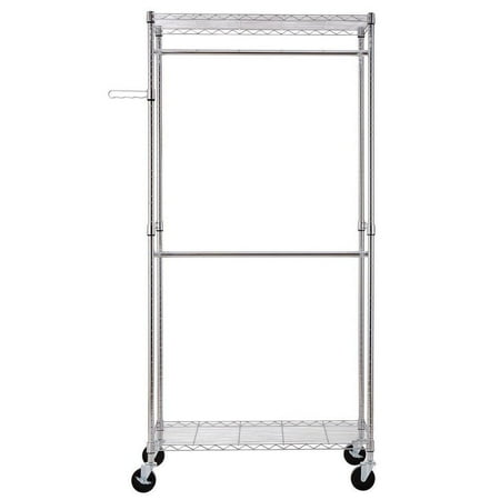 Ktaxon 36x18x71" Closet Organizer Garment Rack Clothes Storage Hanger Home Shelf Chrome